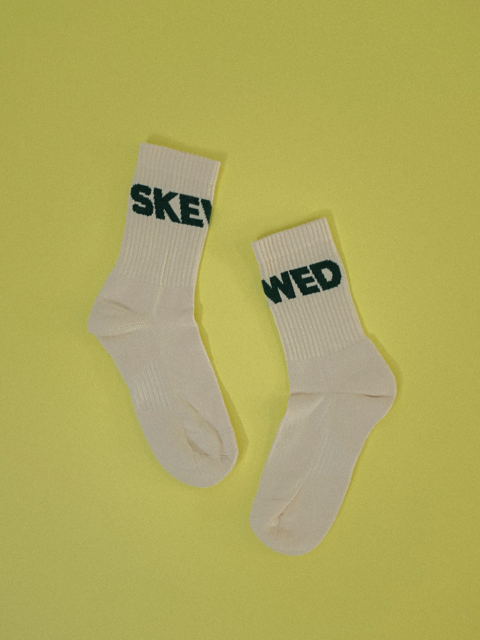 SKEWED Socks - Off White/Green