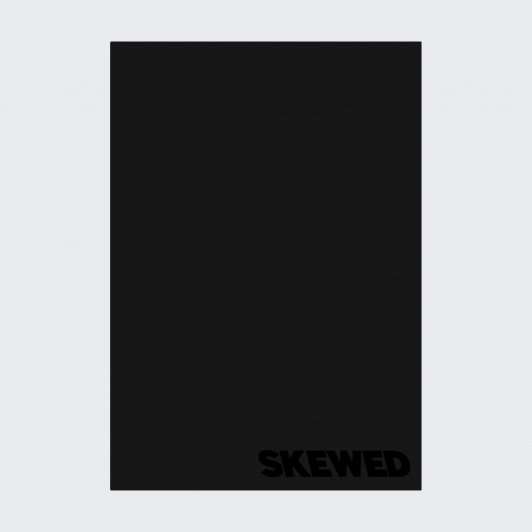Black A5 lined notepad with black skewed logo