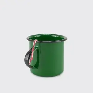 Green enamel cup mug