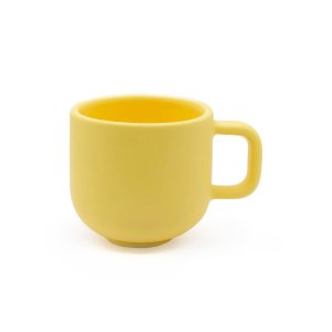 Yellow ceramic mug cappucino cup