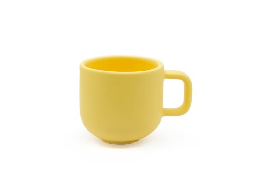 Yellow ceramic mug cappucino cup